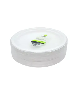 Alternative view of Biodore bord rond wit suikerriet 23 cm (50 stuks)