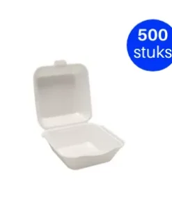 Hamburgerbakje schuim groot wit