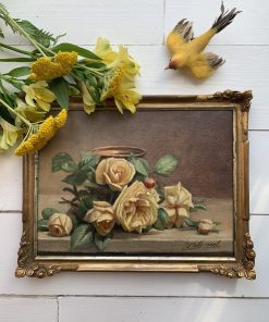 “Les roses jaunes“ tableau ancien